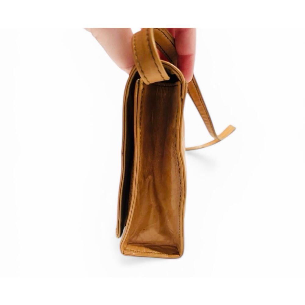 1970’s Vintage Leather Purse Burdines Brown Tan Shoulder Bag Exotic Snake Skin - Picture 7 of 8